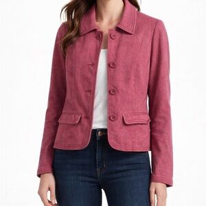 Gap Women's Wool blend dress jacket fuchsia pink with button up career size 10